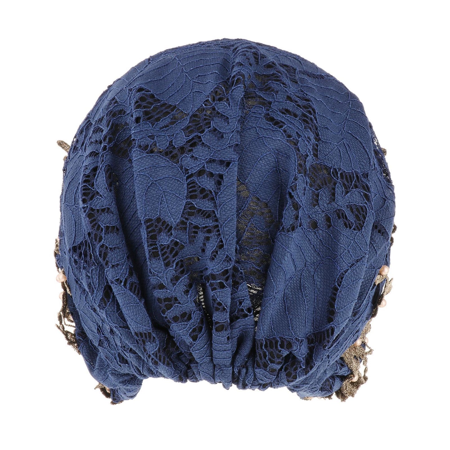 Women Beanie Floral Ladies Cancer Chemo Hat Headwrap Slouchy Cap Dark Blue