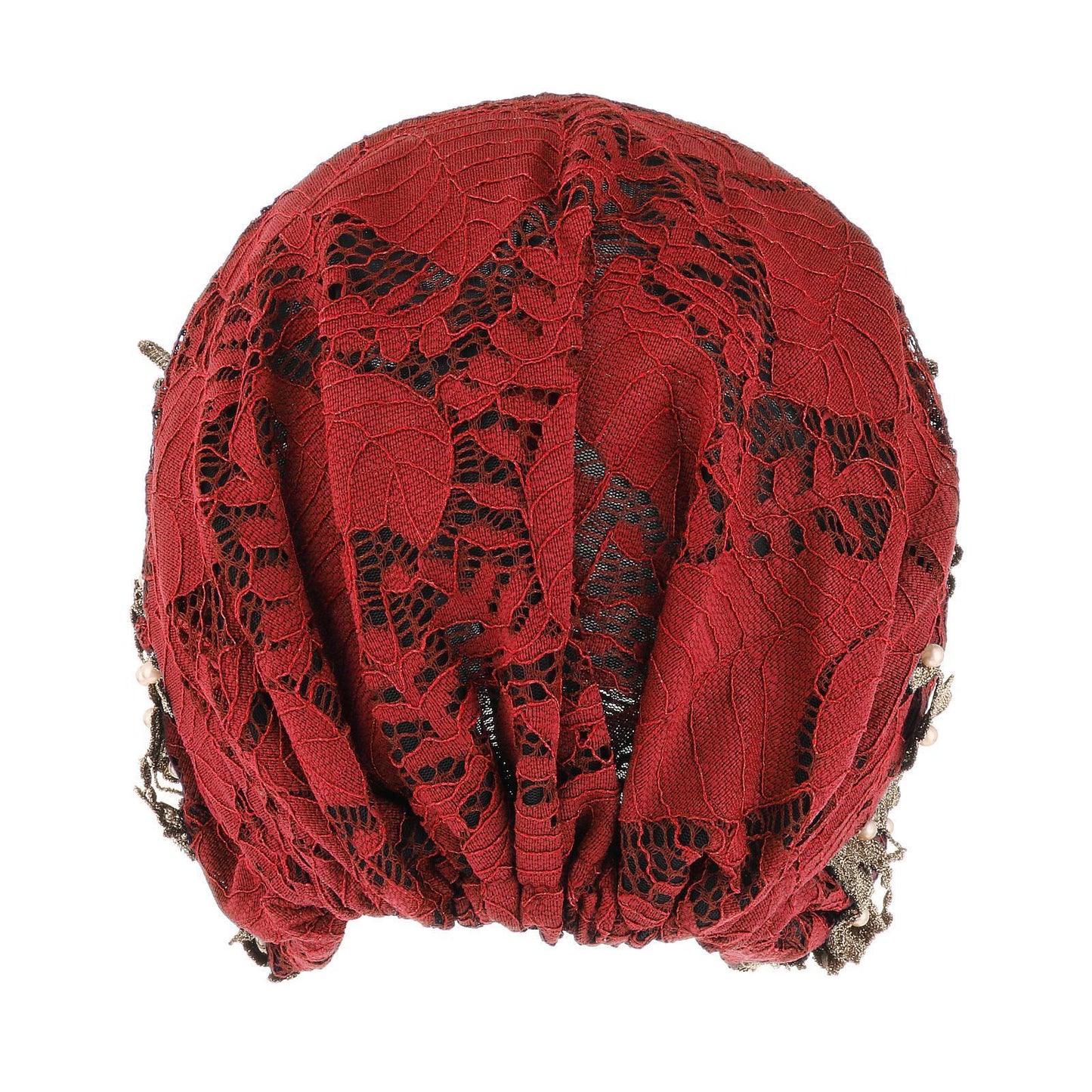 Women Beanie Floral Ladies Cancer Chemo Hat Headwrap Slouchy Cap Dark Red