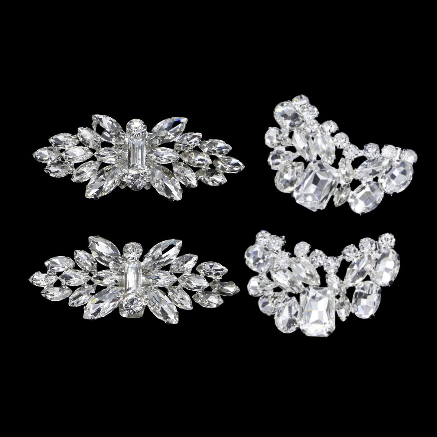 2Pcs Rhinestone Crystal Shoe Clip Buckle Wedding Bridal Party Shoe Charms A