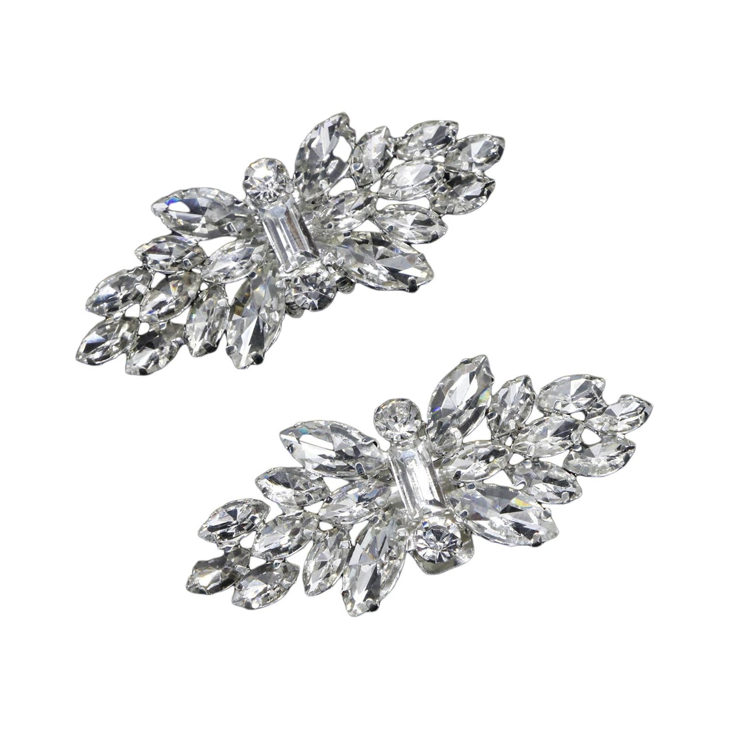 2Pcs Rhinestone Crystal Shoe Clip Buckle Wedding Bridal Party Shoe Charms B