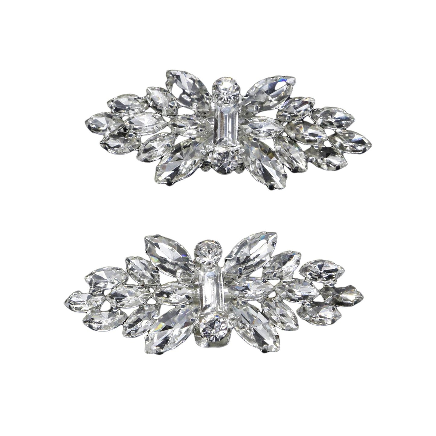 2Pcs Rhinestone Crystal Shoe Clip Buckle Wedding Bridal Party Shoe Charms B