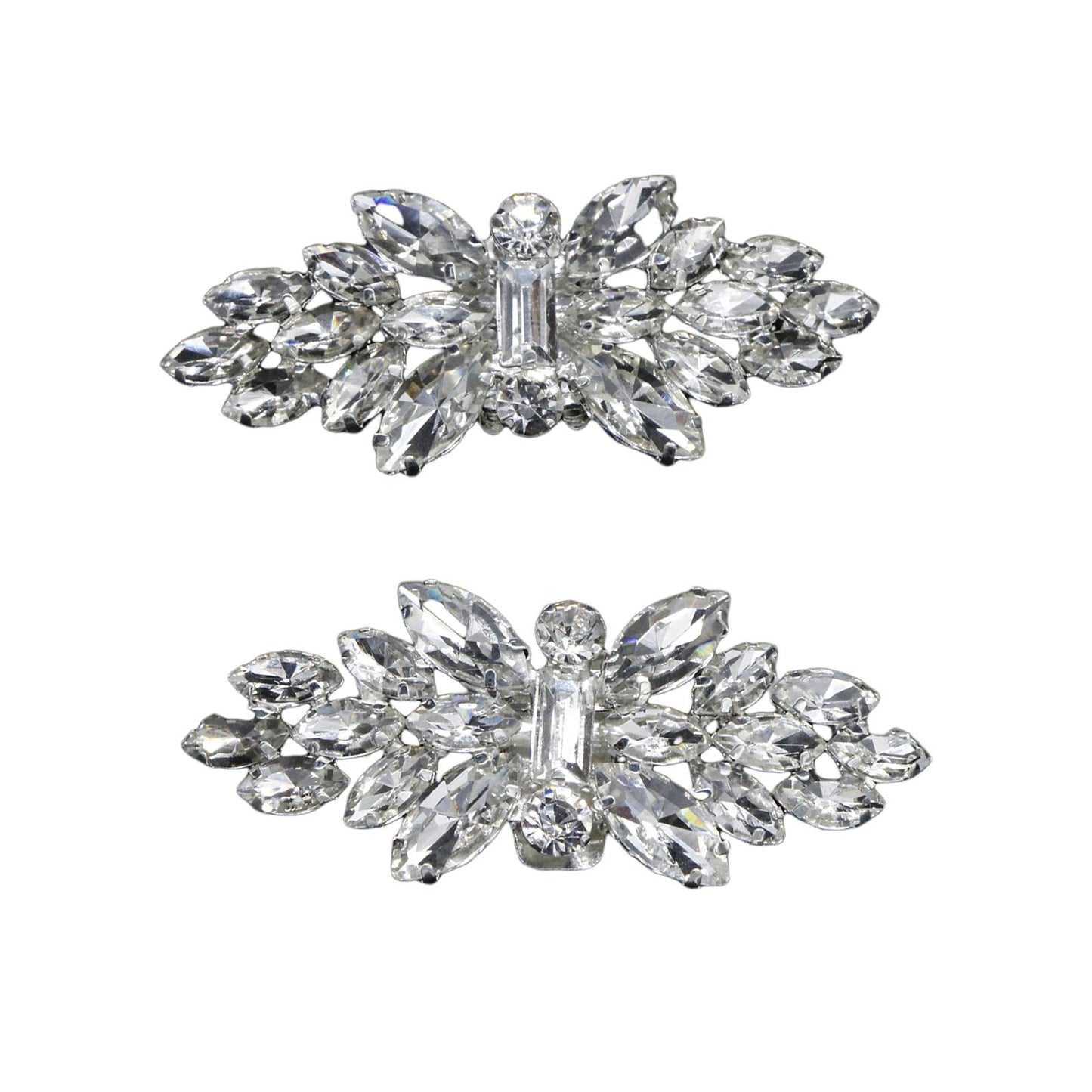 2Pcs Rhinestone Crystal Shoe Clip Buckle Wedding Bridal Party Shoe Charms B
