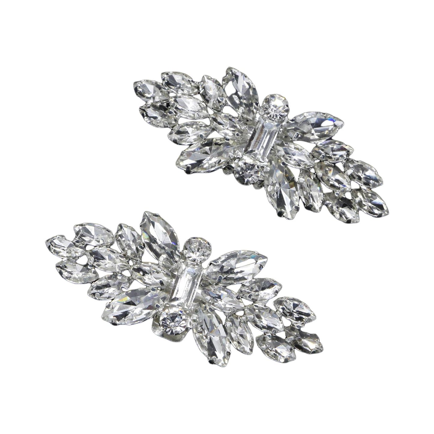 2Pcs Rhinestone Crystal Shoe Clip Buckle Wedding Bridal Party Shoe Charms B