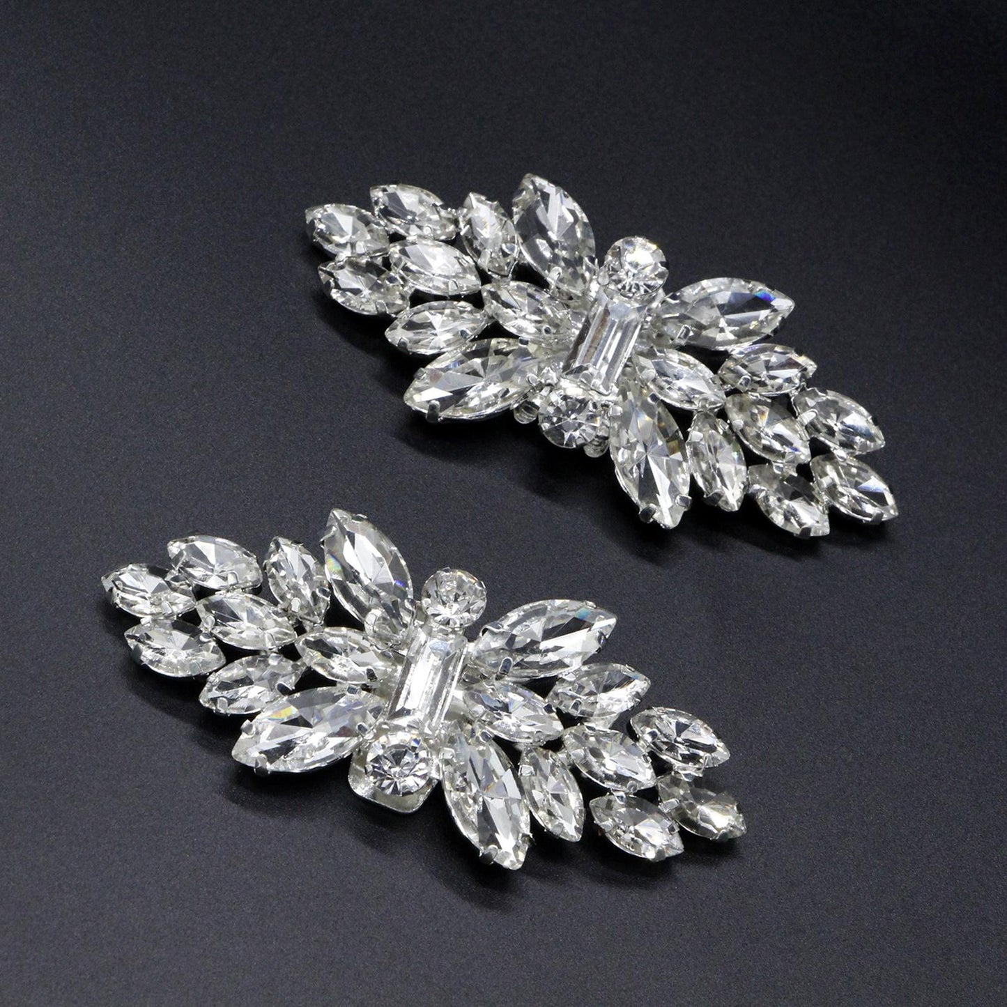 2Pcs Rhinestone Crystal Shoe Clip Buckle Wedding Bridal Party Shoe Charms B