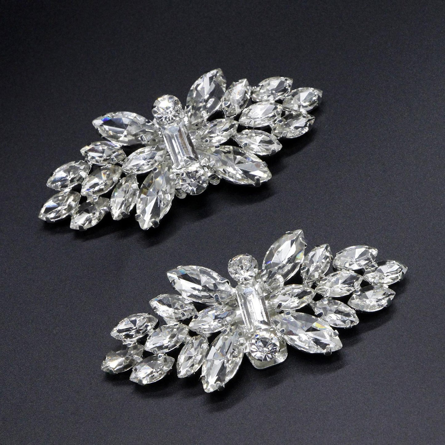 2Pcs Rhinestone Crystal Shoe Clip Buckle Wedding Bridal Party Shoe Charms B