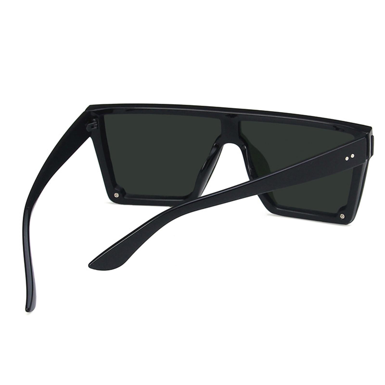 Trendy Frame Retro Square Sunglasses Women Men Large Flat Top Shades Unisex