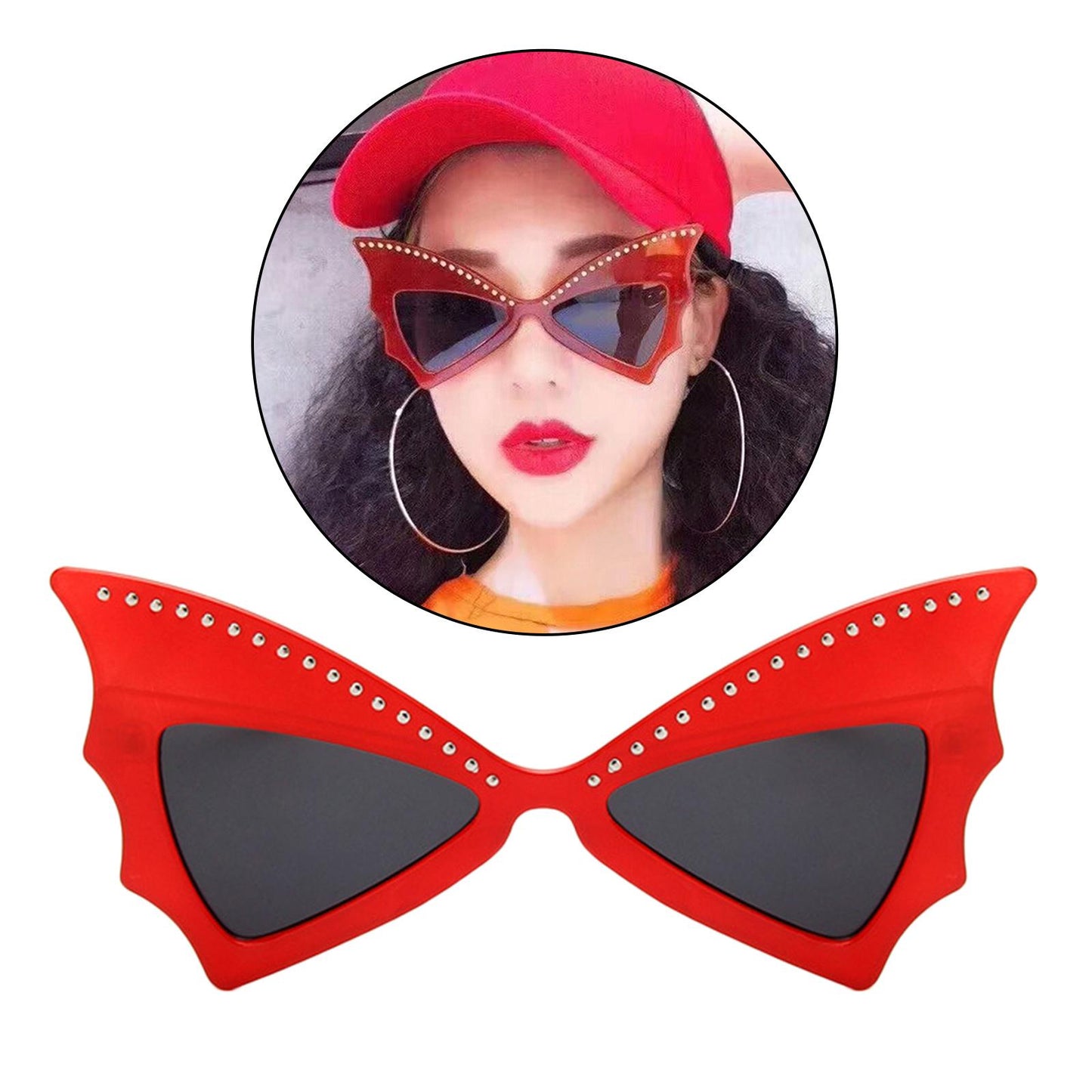 Fashion Oversized Sunglasses Women's Luxury Large Big Sunglass UV400 Red