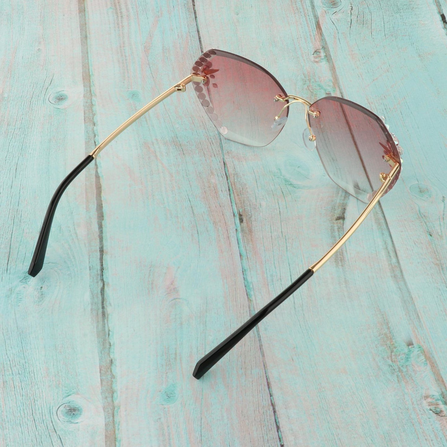 Fashion Vintage Oversized Sunglasses Women Gradient Eyewear Glasses Pink