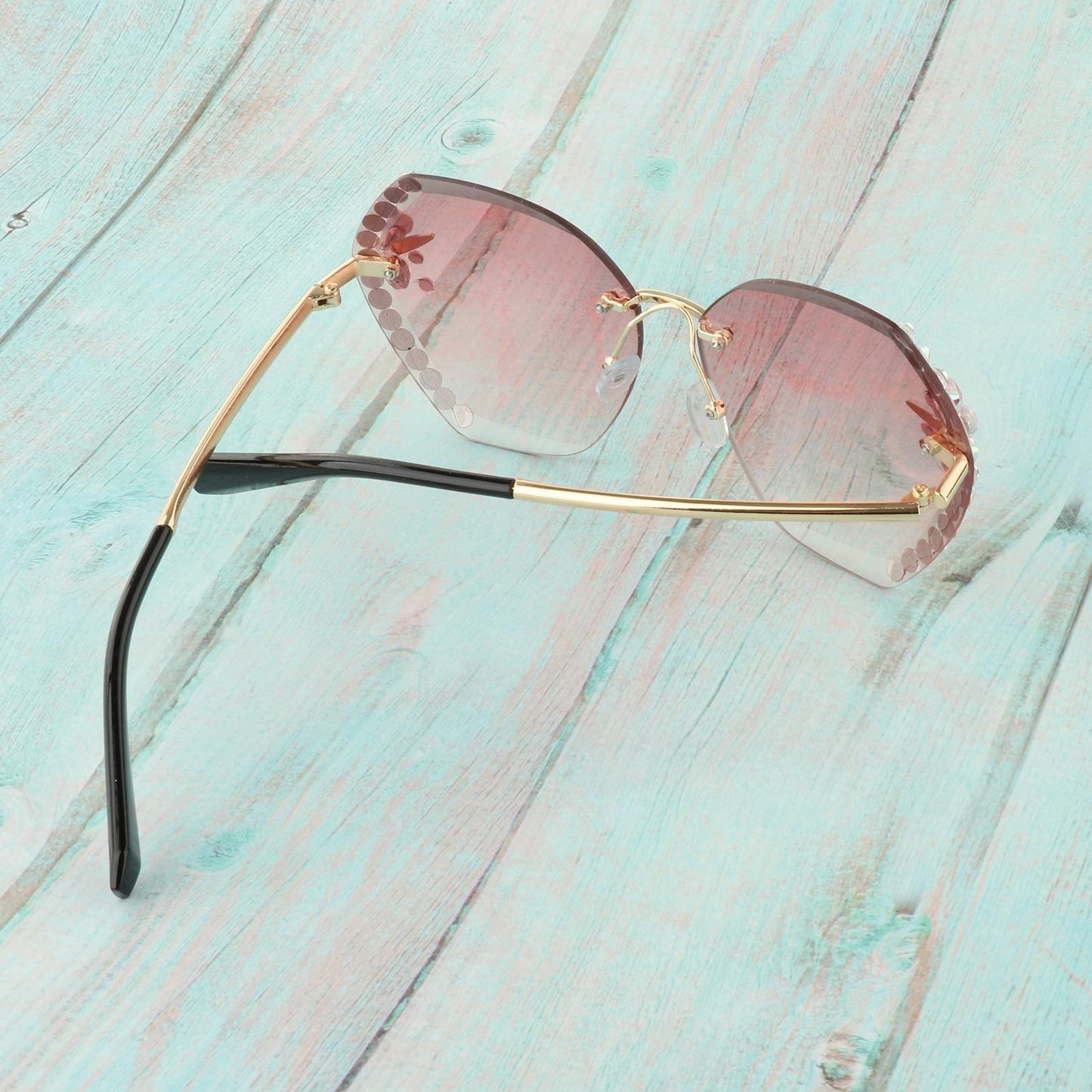 Fashion Vintage Oversized Sunglasses Women Gradient Eyewear Glasses Pink