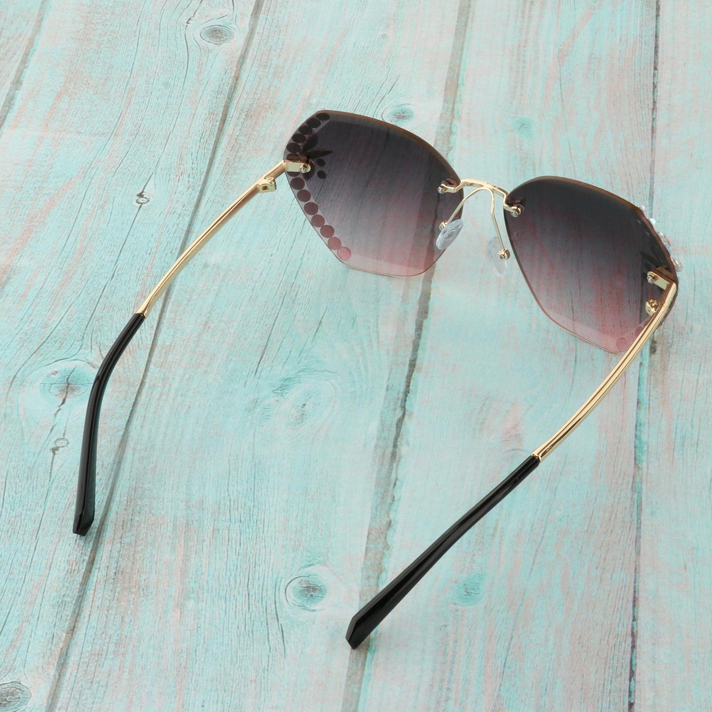 Fashion Vintage Oversized Sunglasses Women Gradient Eyewear Glasses Purple