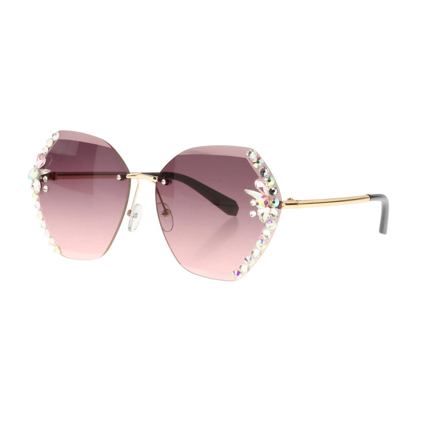 Fashion Vintage Oversized Sunglasses Women Gradient Eyewear Glasses Purple