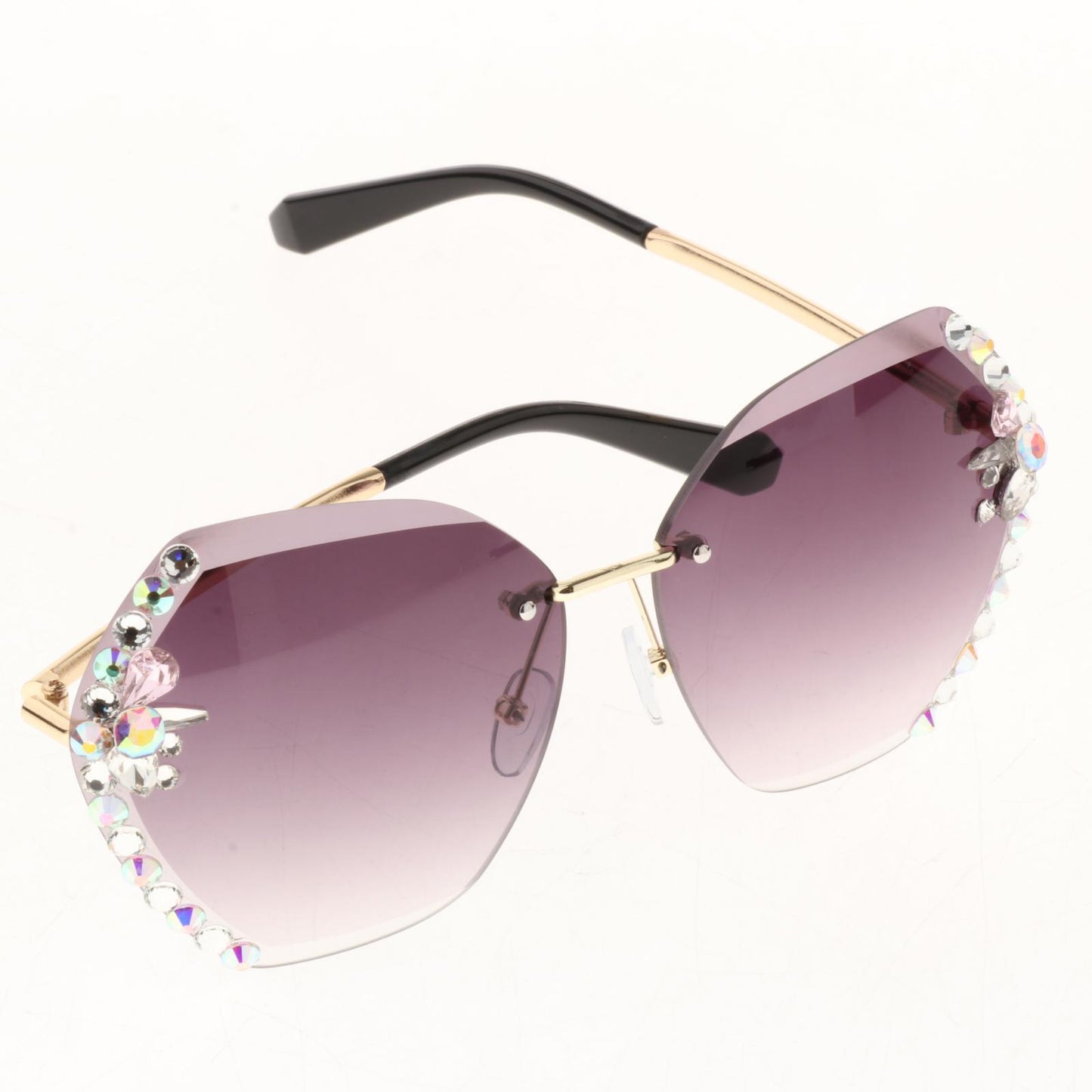 Fashion Vintage Oversized Sunglasses Women Gradient Eyewear Glasses Grey
