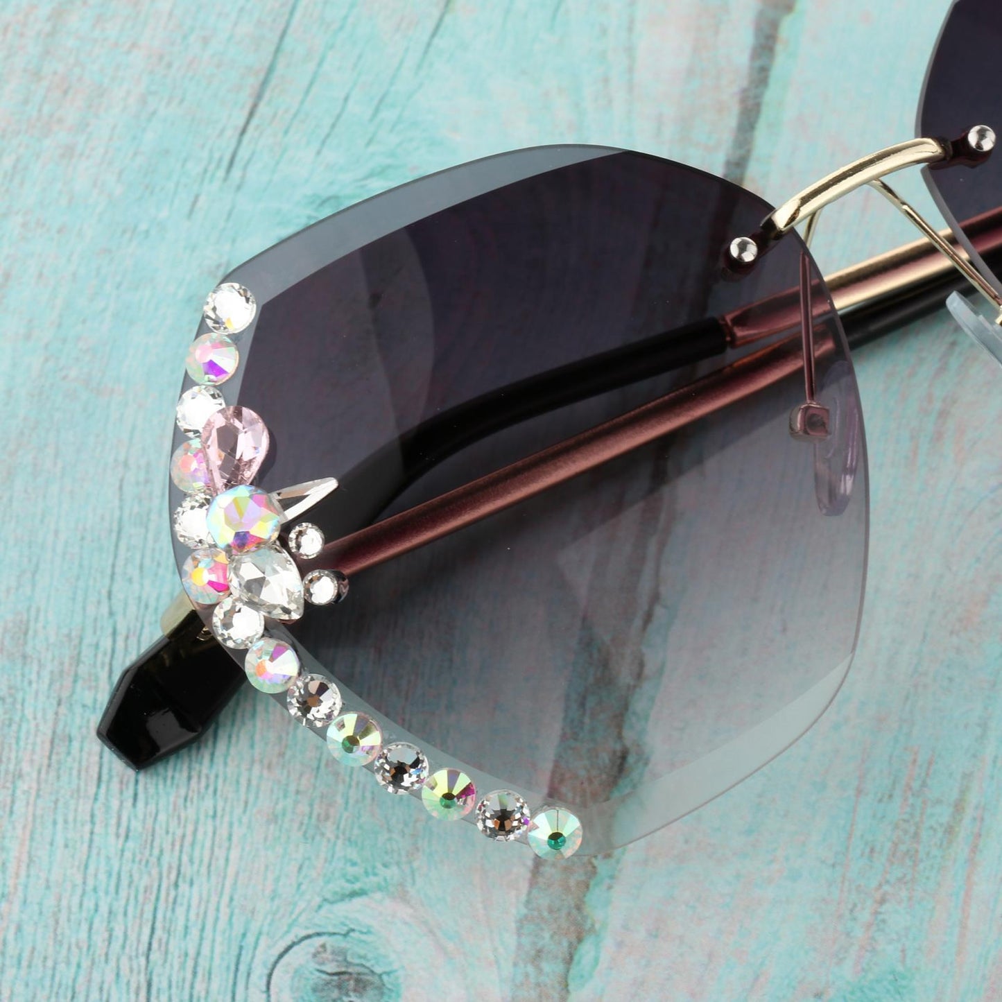 Fashion Vintage Oversized Sunglasses Women Gradient Eyewear Glasses Grey