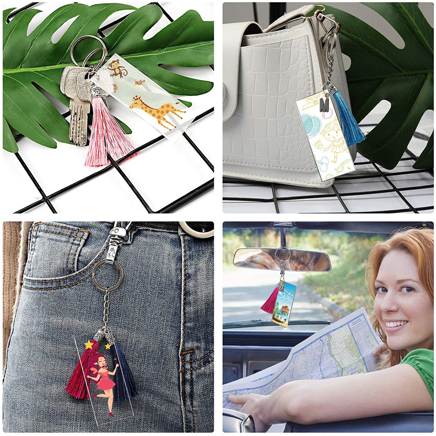 Keychain Tassels Blanks and Keychain Alphabet for DIY Projects Keychain