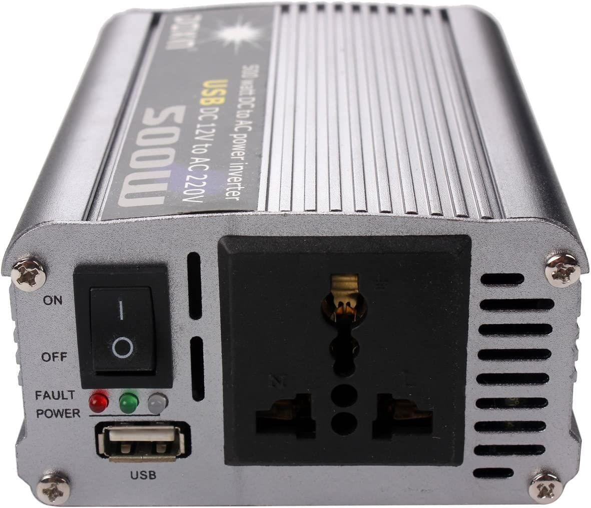 500W Watt DC 12V to AC 220V + USB Portable Voltage Transformer Car Power Inverter