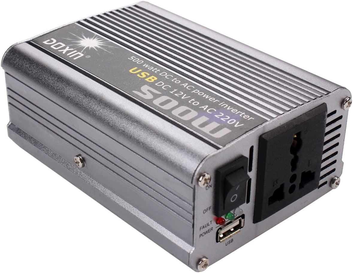 500W Watt DC 12V to AC 220V + USB Portable Voltage Transformer Car Power Inverter