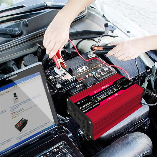 DC 12V to AC Power Inverter Car Adapter for Outdoor Power Supply Red 220V