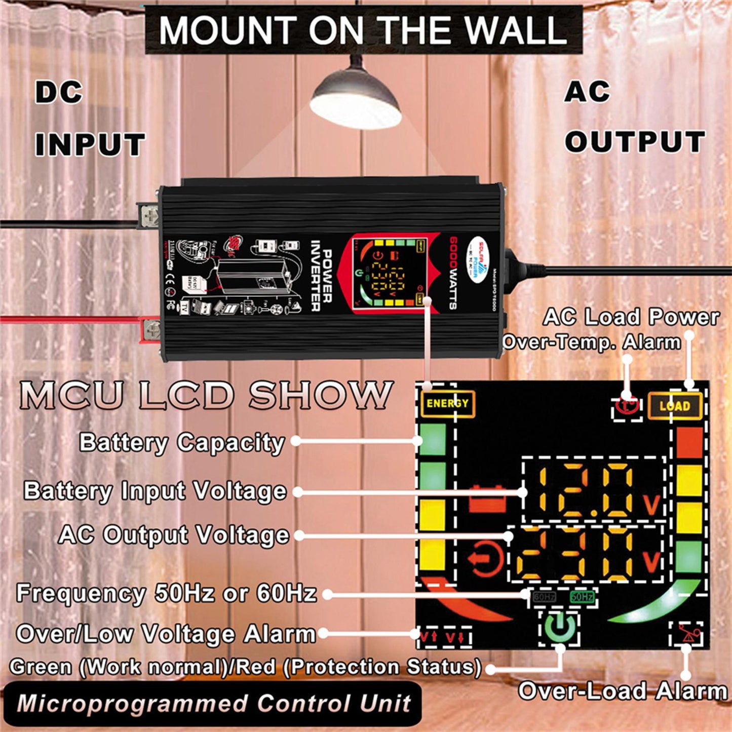 DC 12V to AC 110V/220V Power Inverter Charger Power Supply Black 220V B