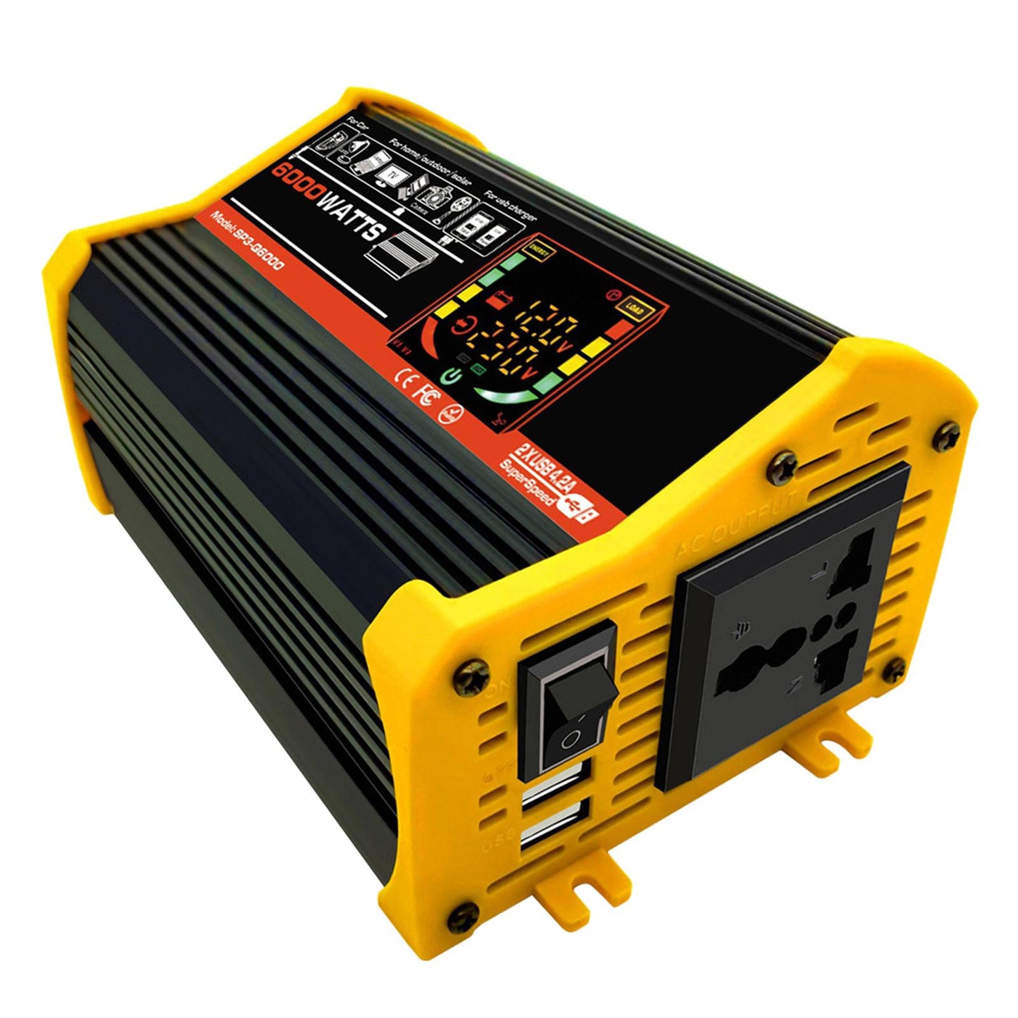 DC 12V to AC 110V/220V Power Inverter Charger Power Supply Black 110V D