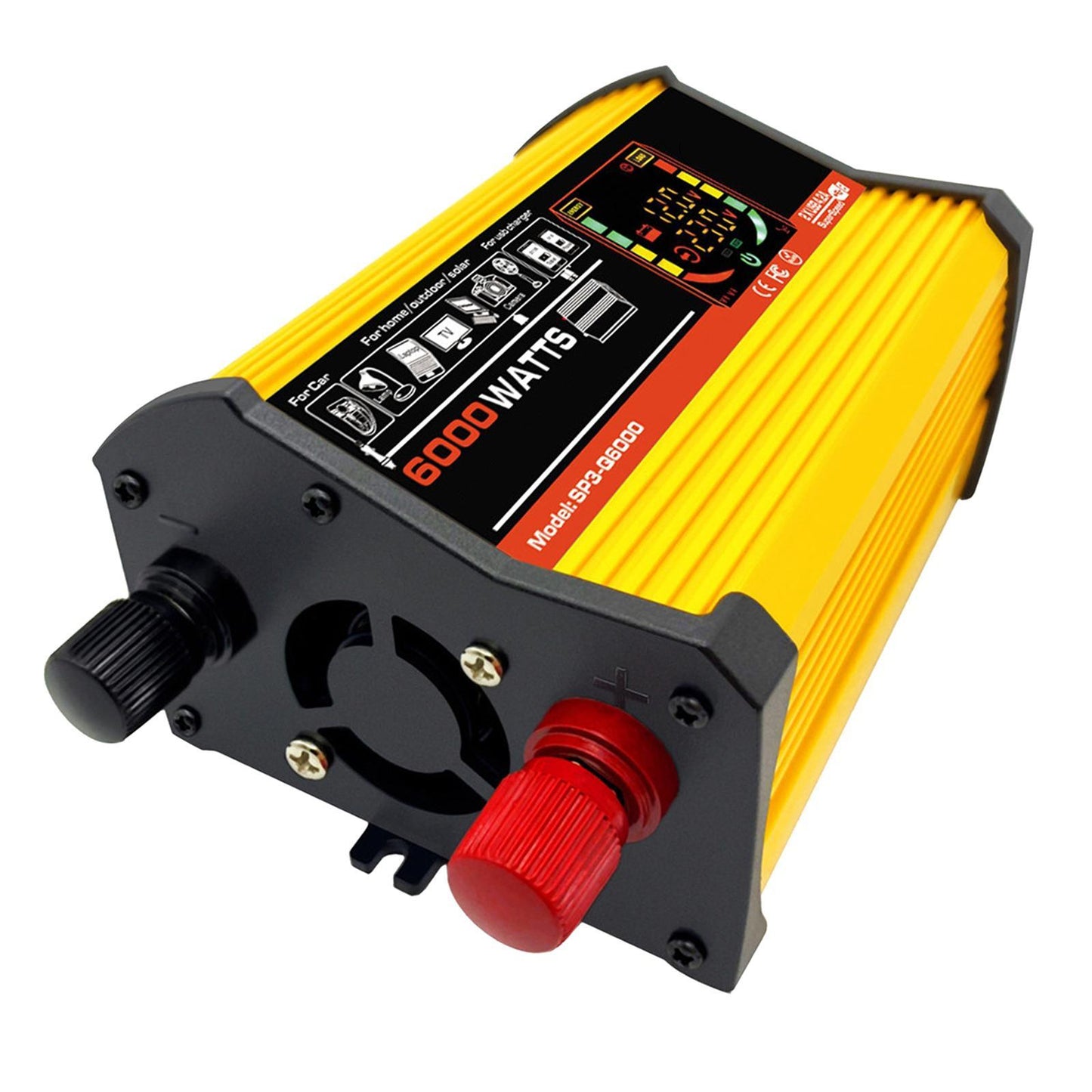 DC 12V to AC 110V/220V Power Inverter Charger Power Supply Yellow 110V D