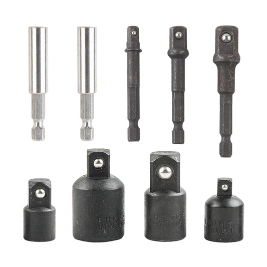 9Pcs Hex Drill Socket Adapter Reducer Extension Kit Hand Tool for Machinist