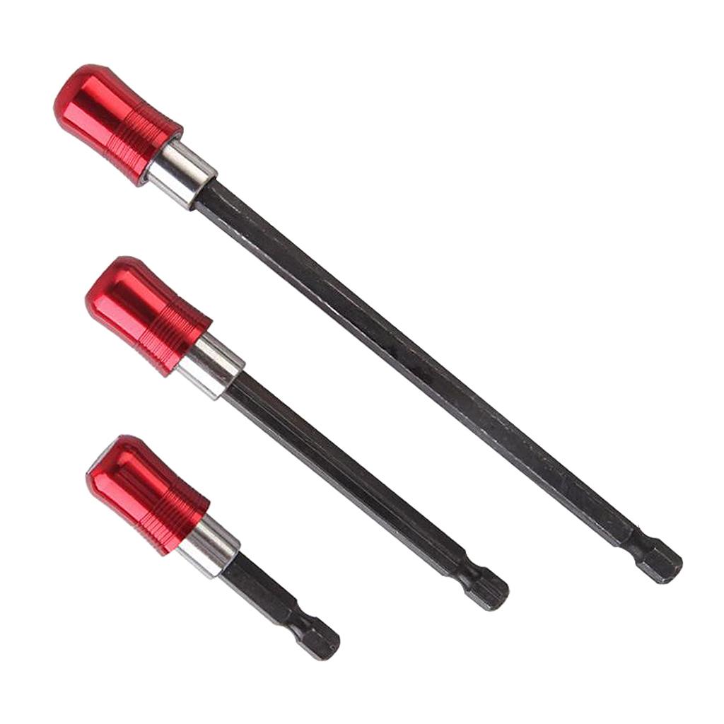 1/4 Hex Shank Quick Release Magnetic Holder Extension 3pcs Red"