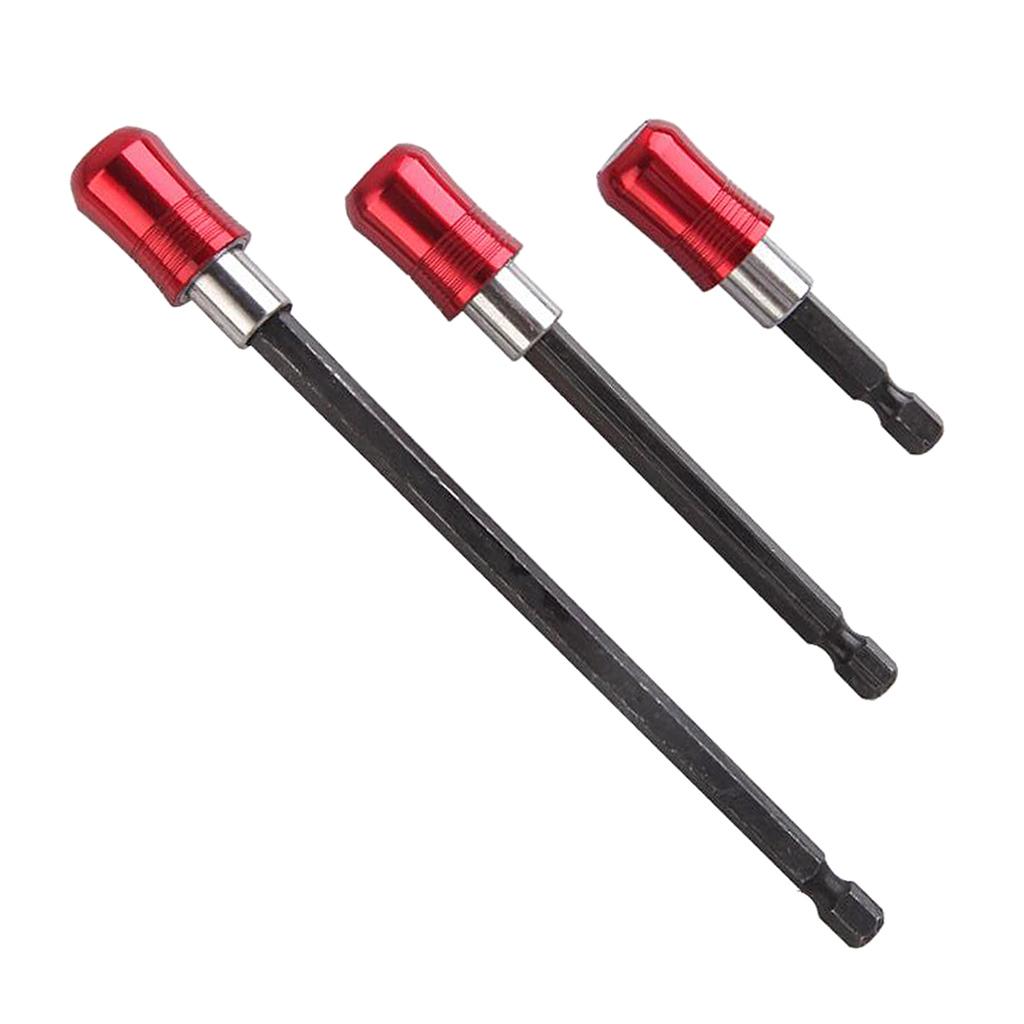 1/4 Hex Shank Quick Release Magnetic Holder Extension 3pcs Red"