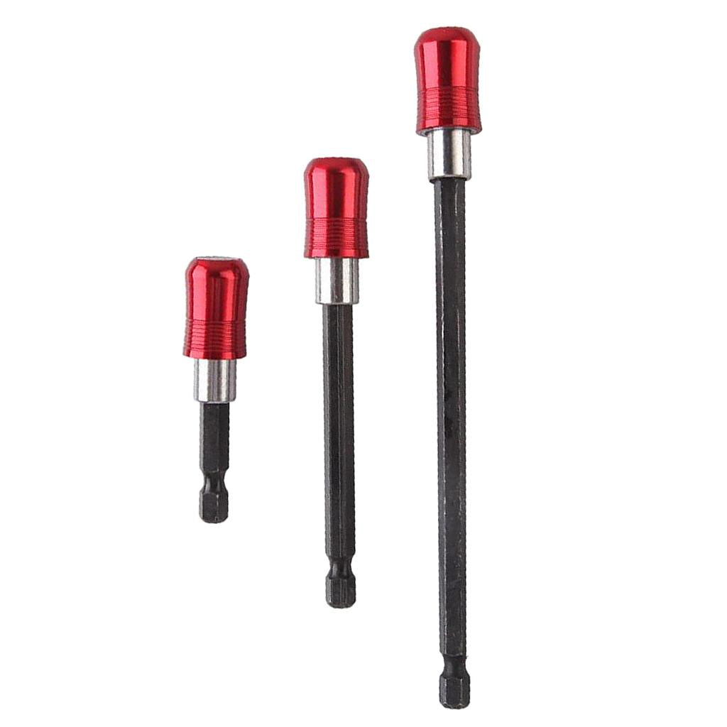 1/4 Hex Shank Quick Release Magnetic Holder Extension 3pcs Red"