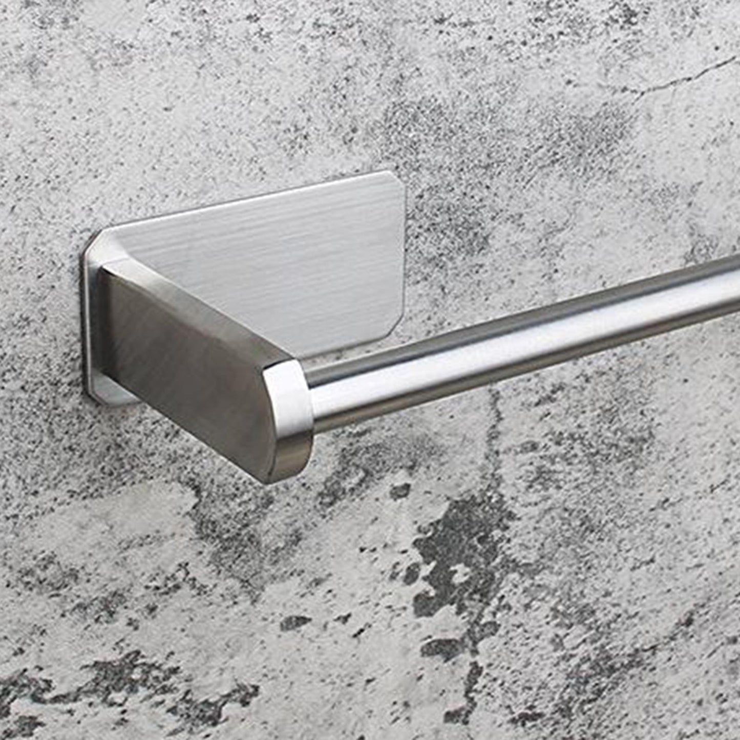 Adhesive Stainless Steel Bathroom Toilet Paper Roll Holder Long Silver