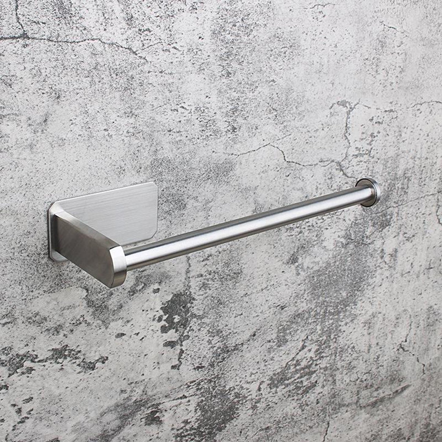 Adhesive Stainless Steel Bathroom Toilet Paper Roll Holder Long Silver