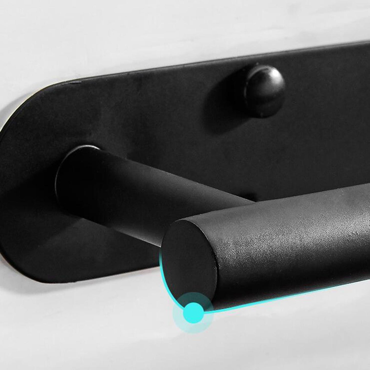 Adhesive Stainless Steel Bathroom Toilet Paper Roll Holder Short Black