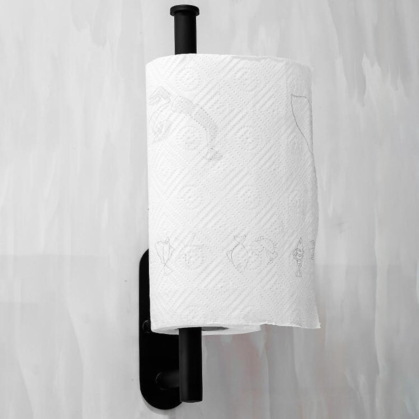 Adhesive Stainless Steel Bathroom Toilet Paper Roll Holder Short Black