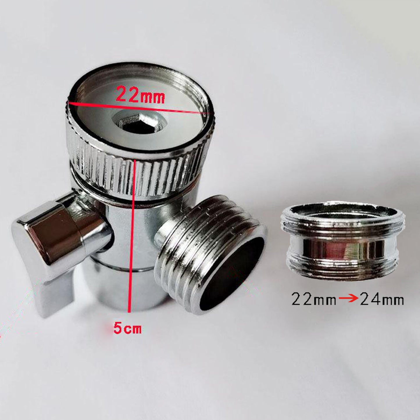 22mm Shower Head Diverter Valve Faucet Adapter Splitter Style B