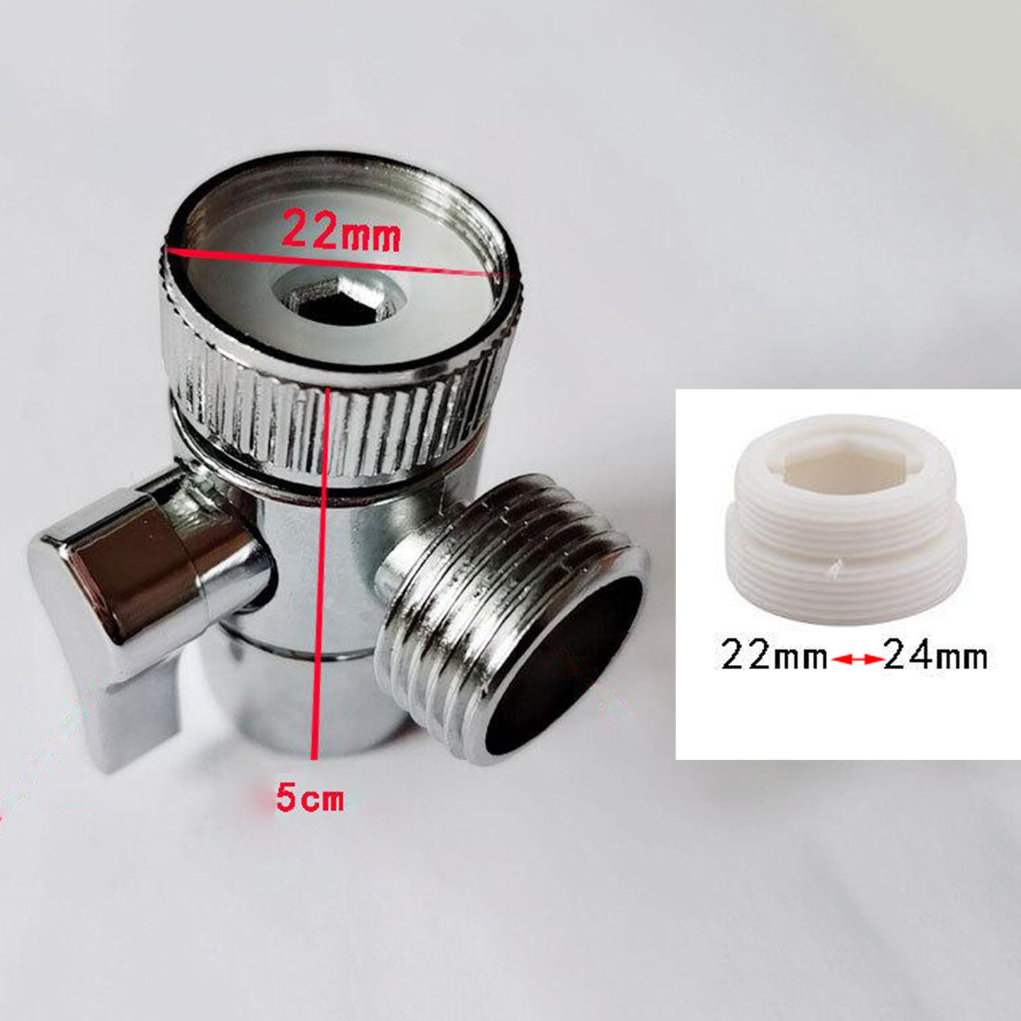 22mm Shower Head Diverter Valve Faucet Adapter Splitter Style C