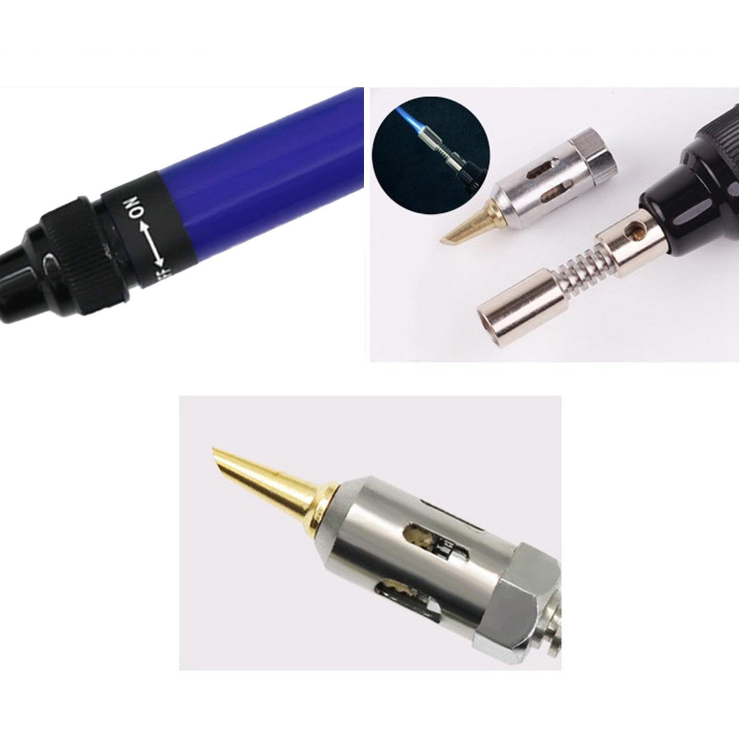 Butane Gas Cordless Soldering Iron Kit Torch Heat Solder Welding Pen Blue