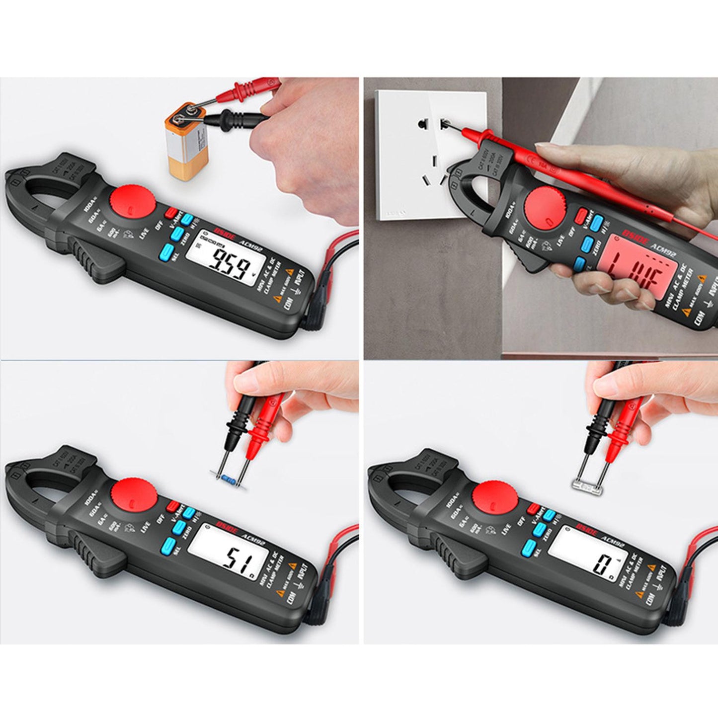 Clamp Meter Digital Clamp Meter AC/DC Voltage Current V-Alert Tester