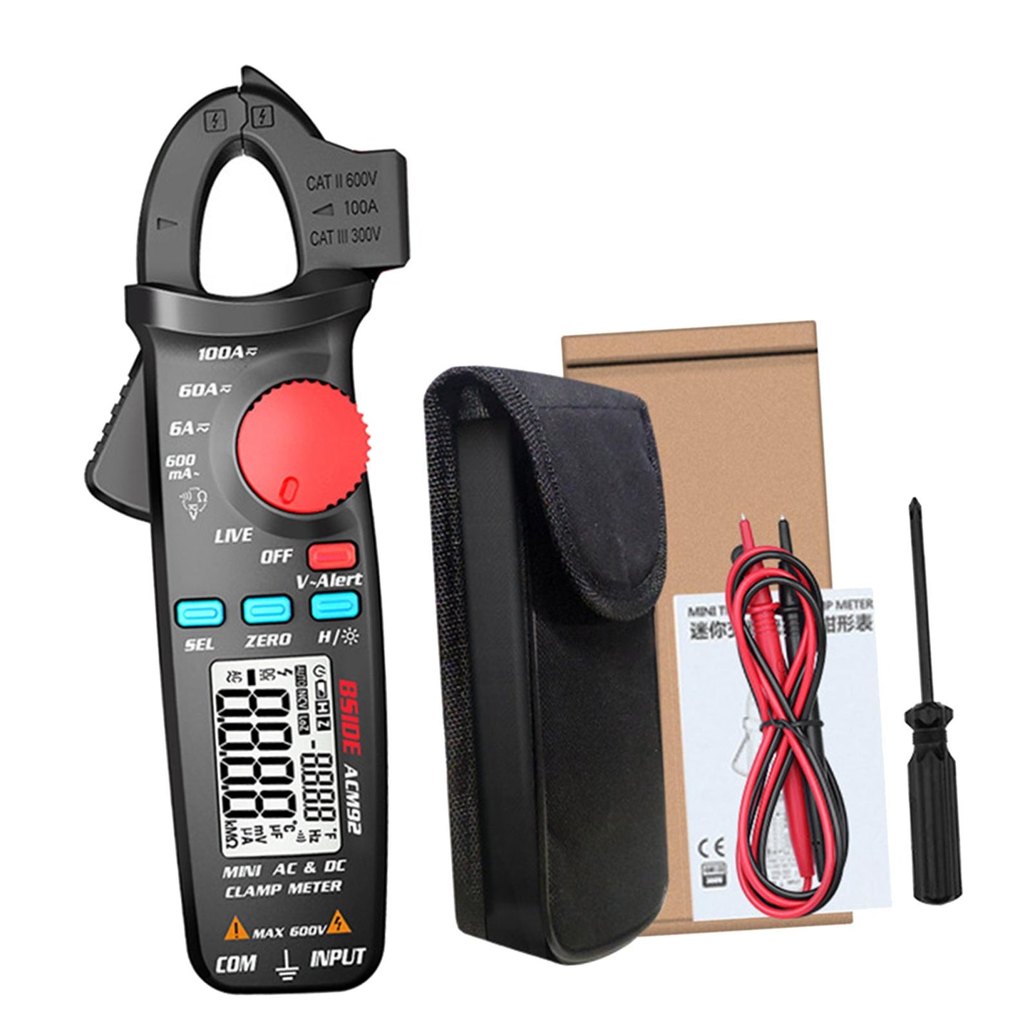 Clamp Meter Digital Clamp Meter AC/DC Voltage Current V-Alert Tester