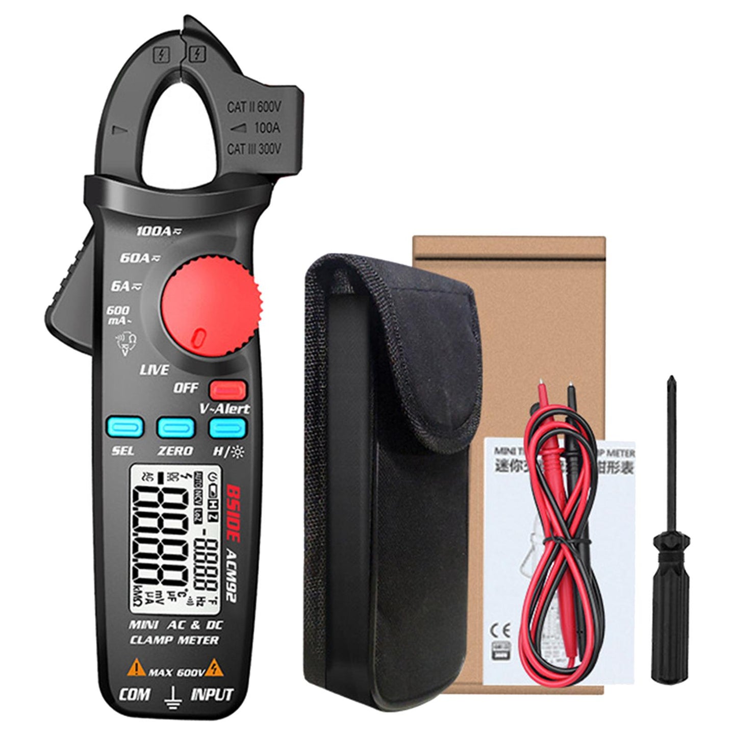 Clamp Meter Digital Clamp Meter AC/DC Voltage Current V-Alert Tester