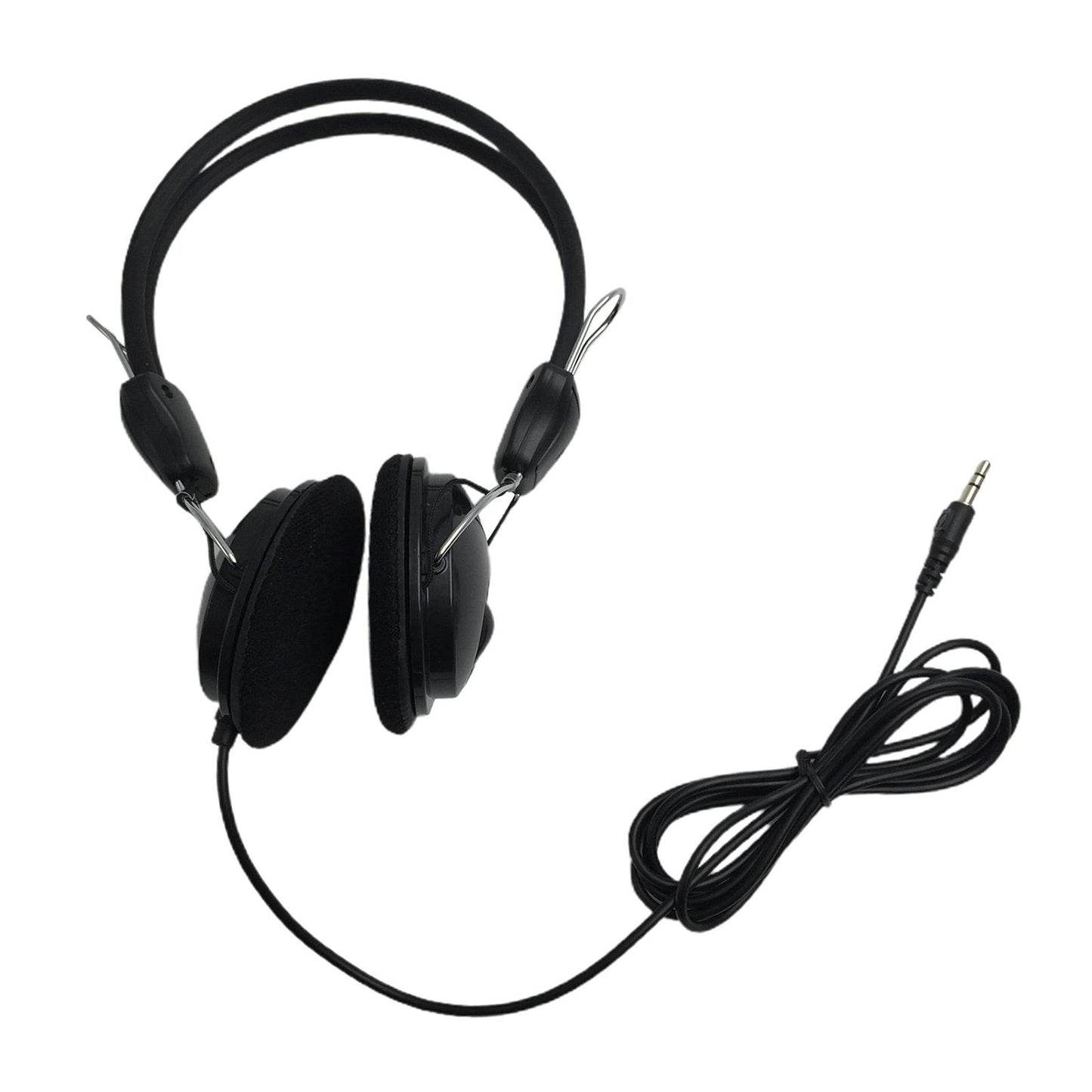 Black Headphones w/ Wire & Ear Cushion, For Metal Detectors Use