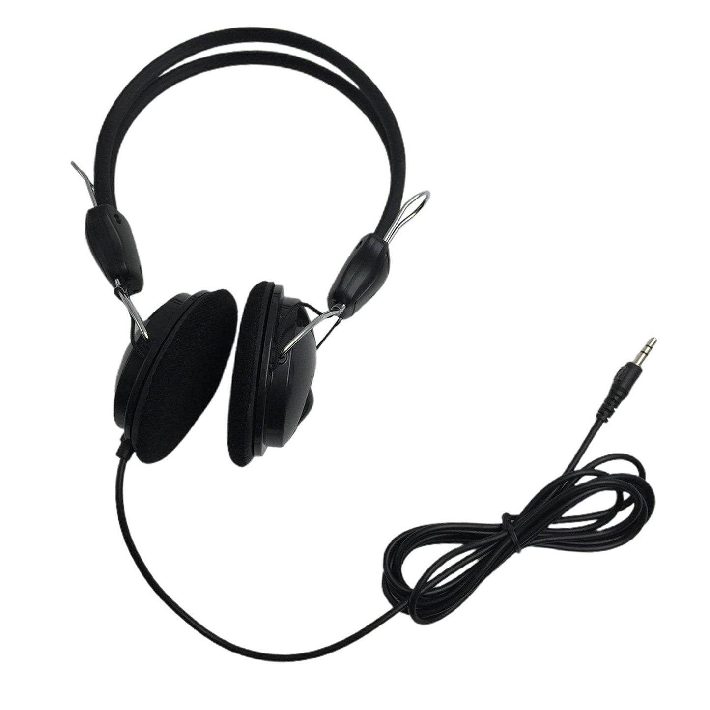 Black Headphones w/ Wire & Ear Cushion, For Metal Detectors Use