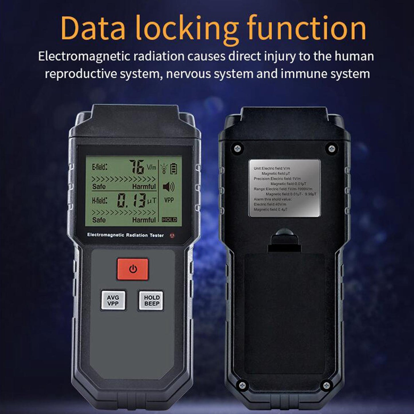 EMF Meter Electromagnetic Field Radiation Detector with Sound-Light Alarm