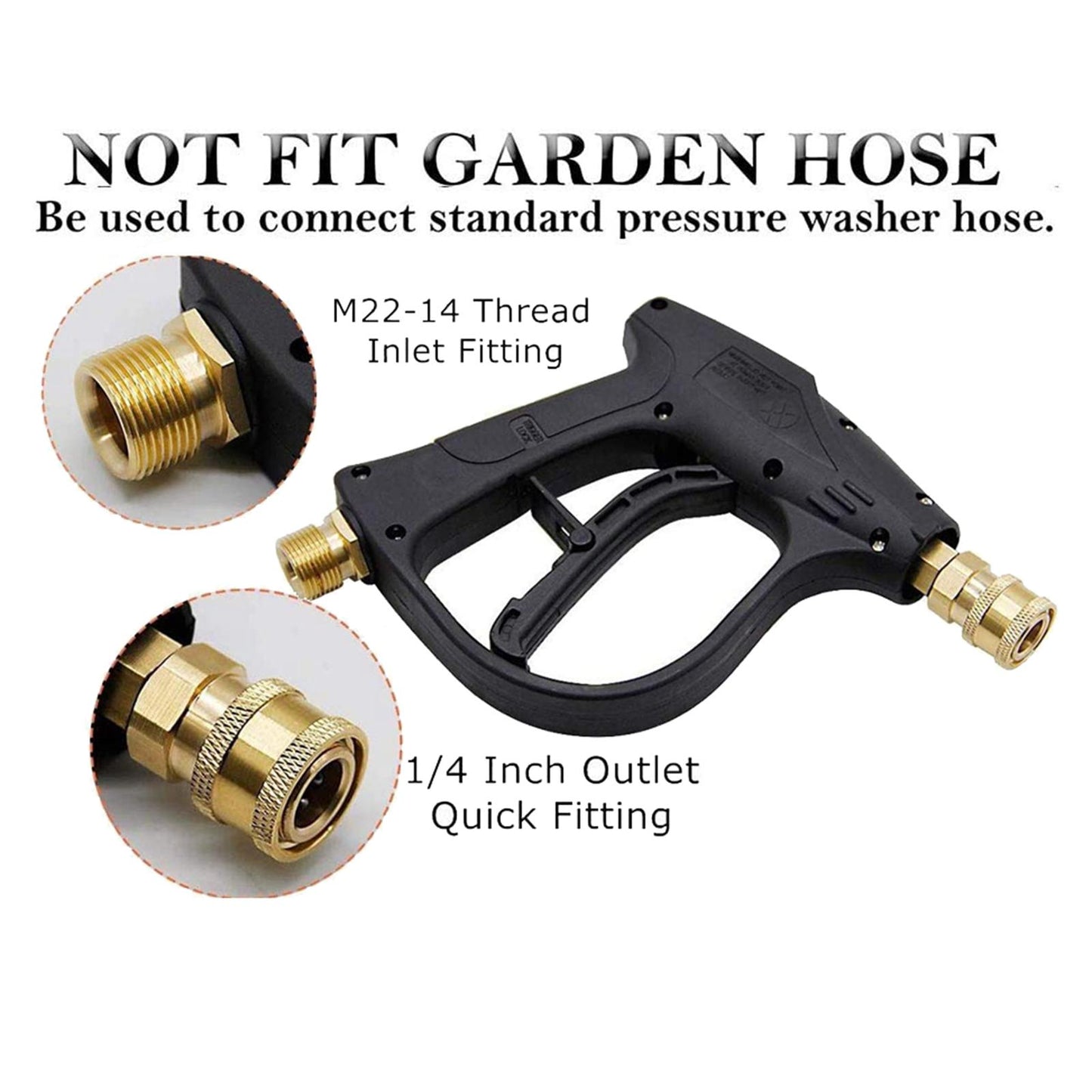 High Pressure Washer Gun Sprayer with Nozzle Tip 5000 PSI for Cleaning Roof without nozzles