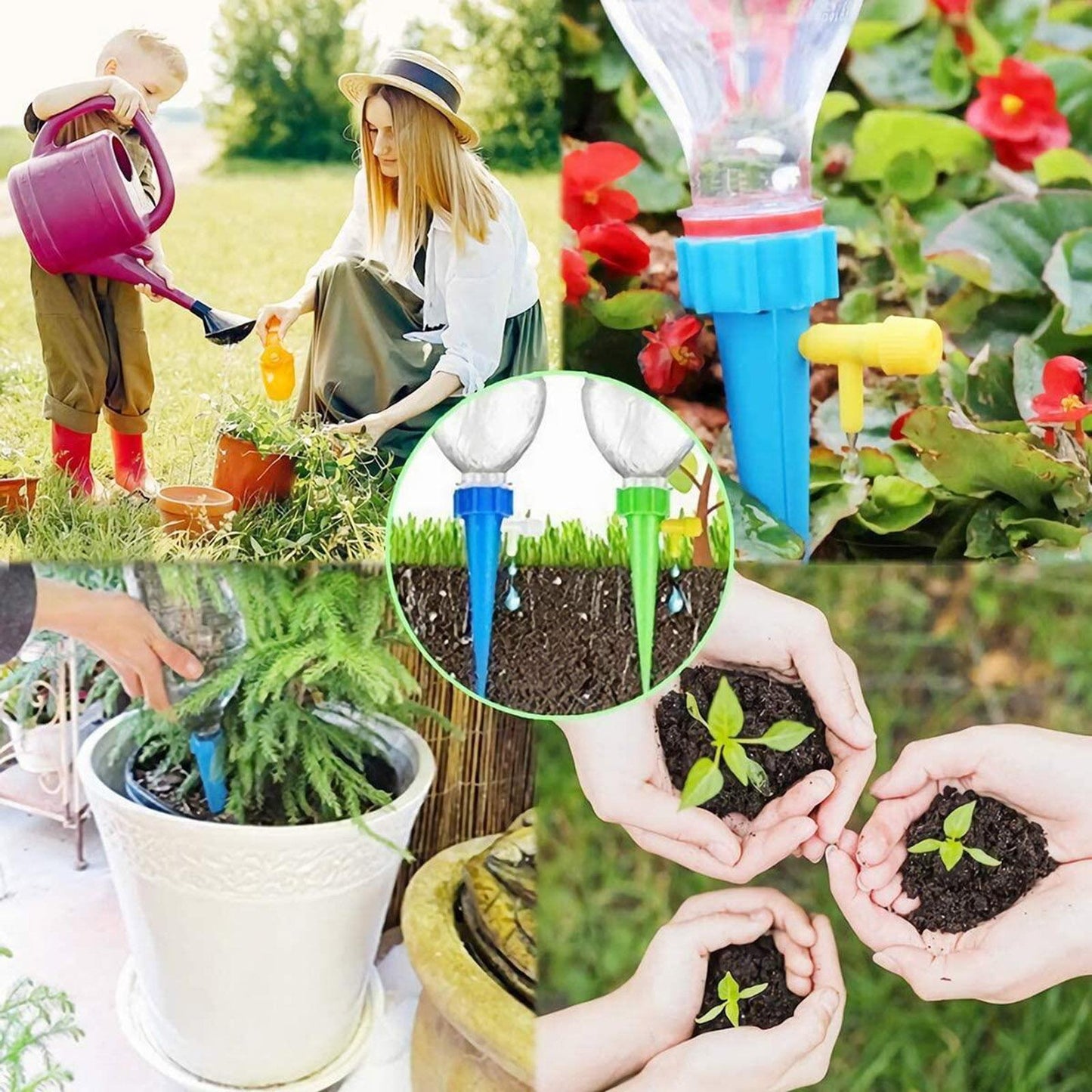 12pcs Garden Plant Automatic Self Watering Spikes Stakes Waterer Device