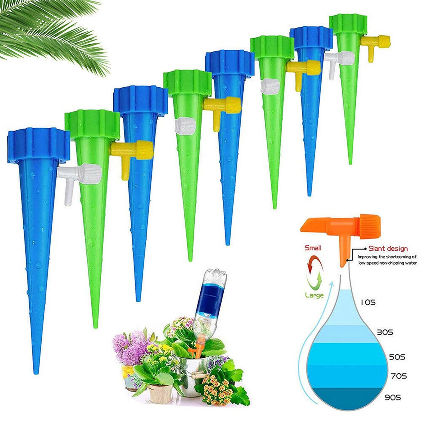 12pcs Garden Plant Automatic Self Watering Spikes Stakes Waterer Device