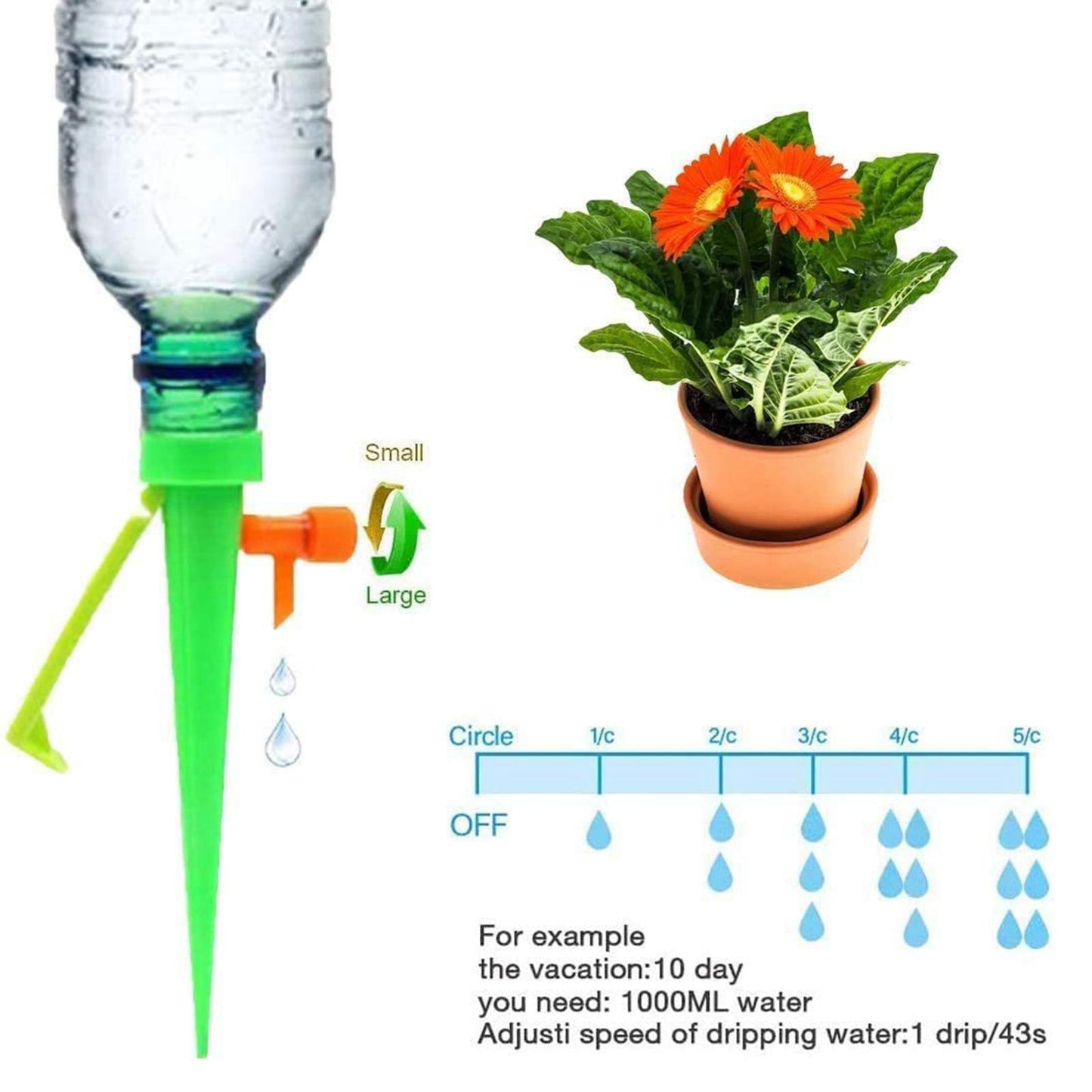 Plant Self Watering Spikes Anti-Down for Plants Herbs Small Trees Shrubs 12pcs