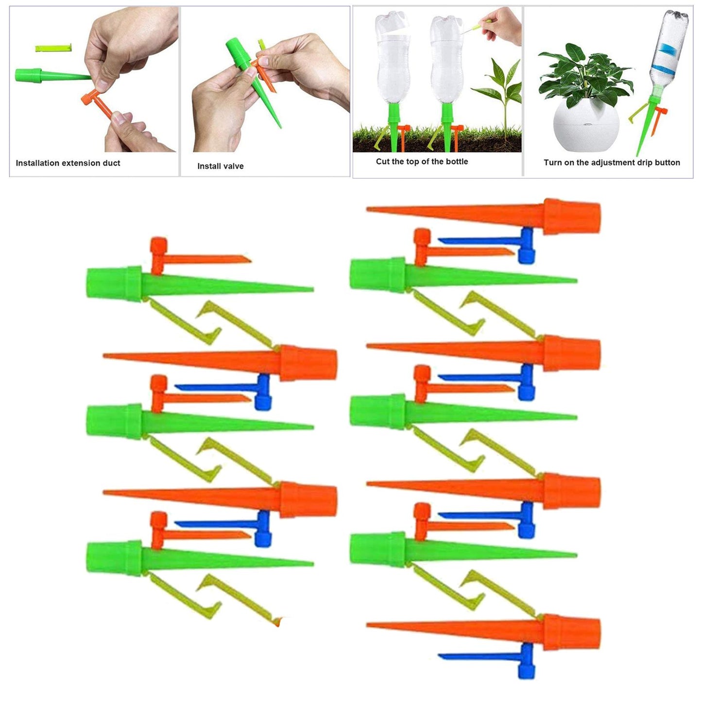 Plant Self Watering Spikes Anti-Down for Plants Herbs Small Trees Shrubs 12pcs