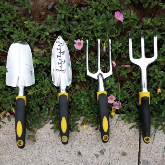 5pcs Heavy Duty Gardening Supplies Gifts Trowel Cultivator Weeding Fork Kit
