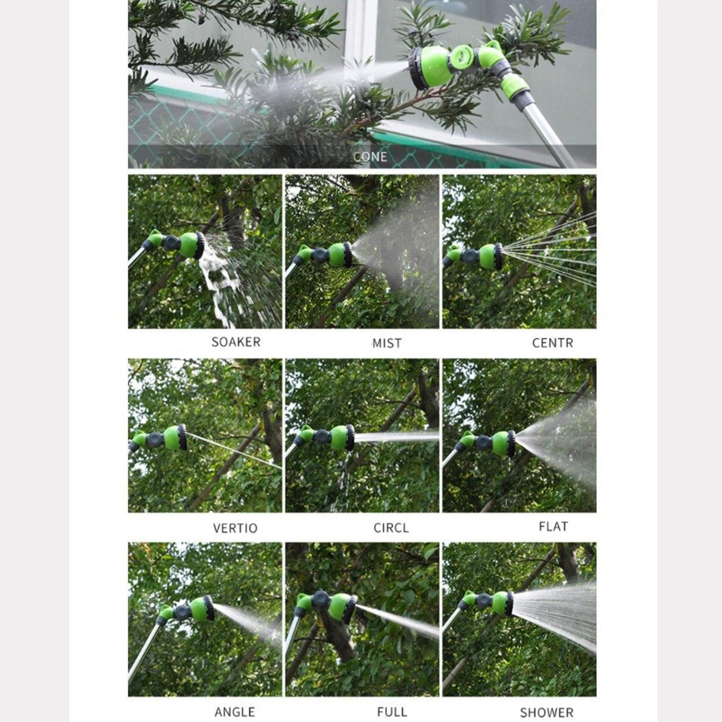 Watering Wand 10 Pattern Nozzle Ergonomic Trigger Attachment Garden Plants
