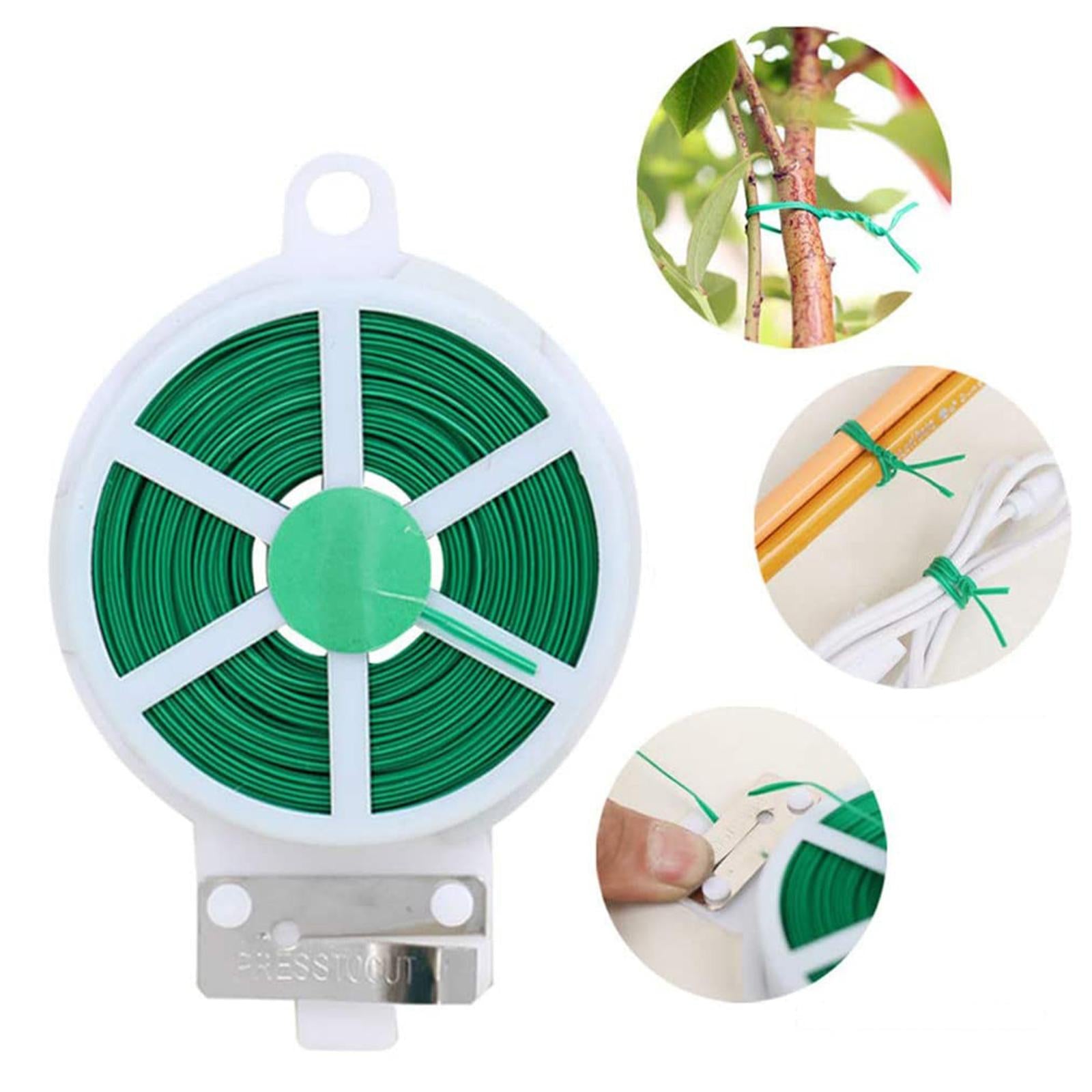 Trash Bag Gardening Plant Green Twist Tie Wire With Cutter Plant Ties 50m