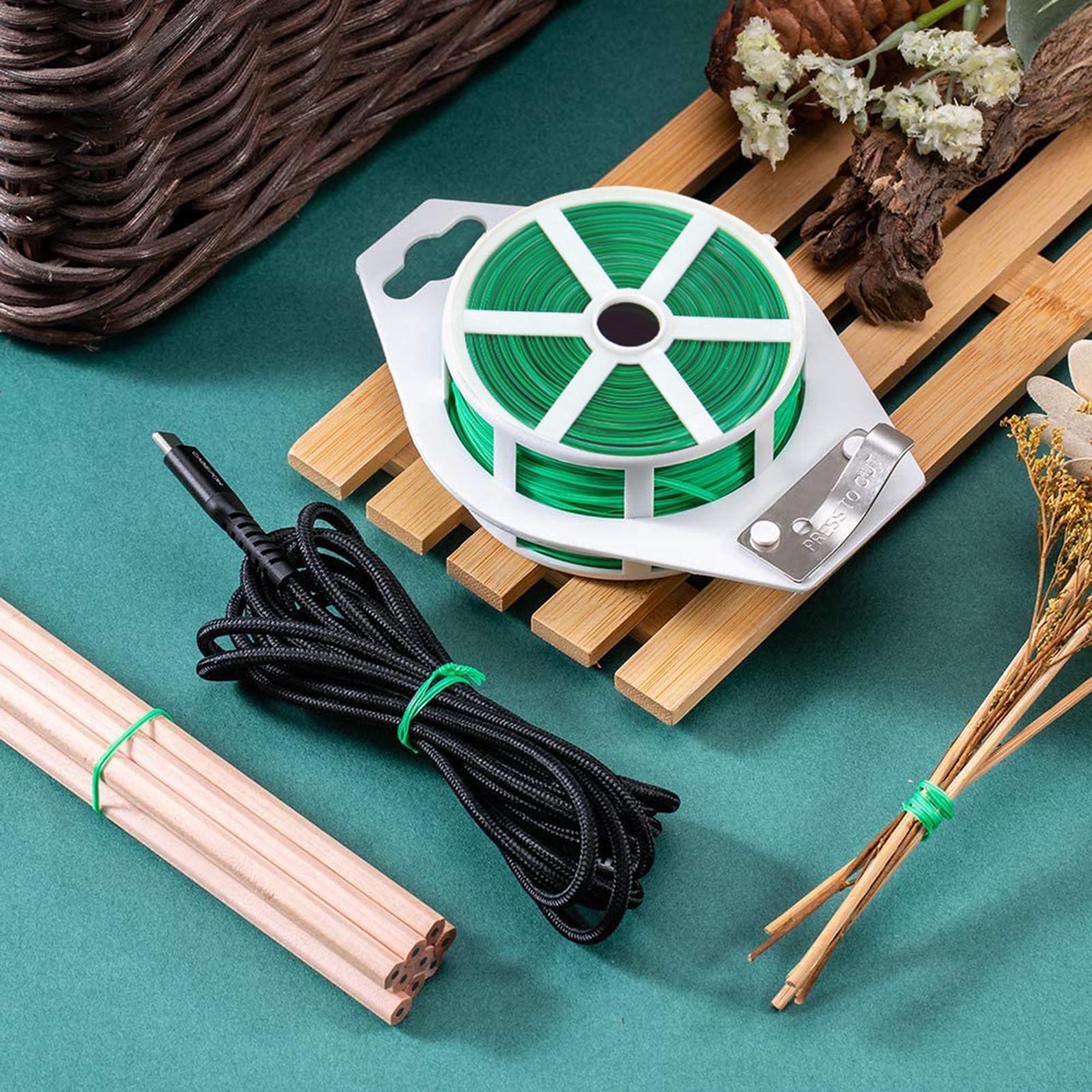 Trash Bag Gardening Plant Green Twist Tie Wire With Cutter Plant Ties 50m